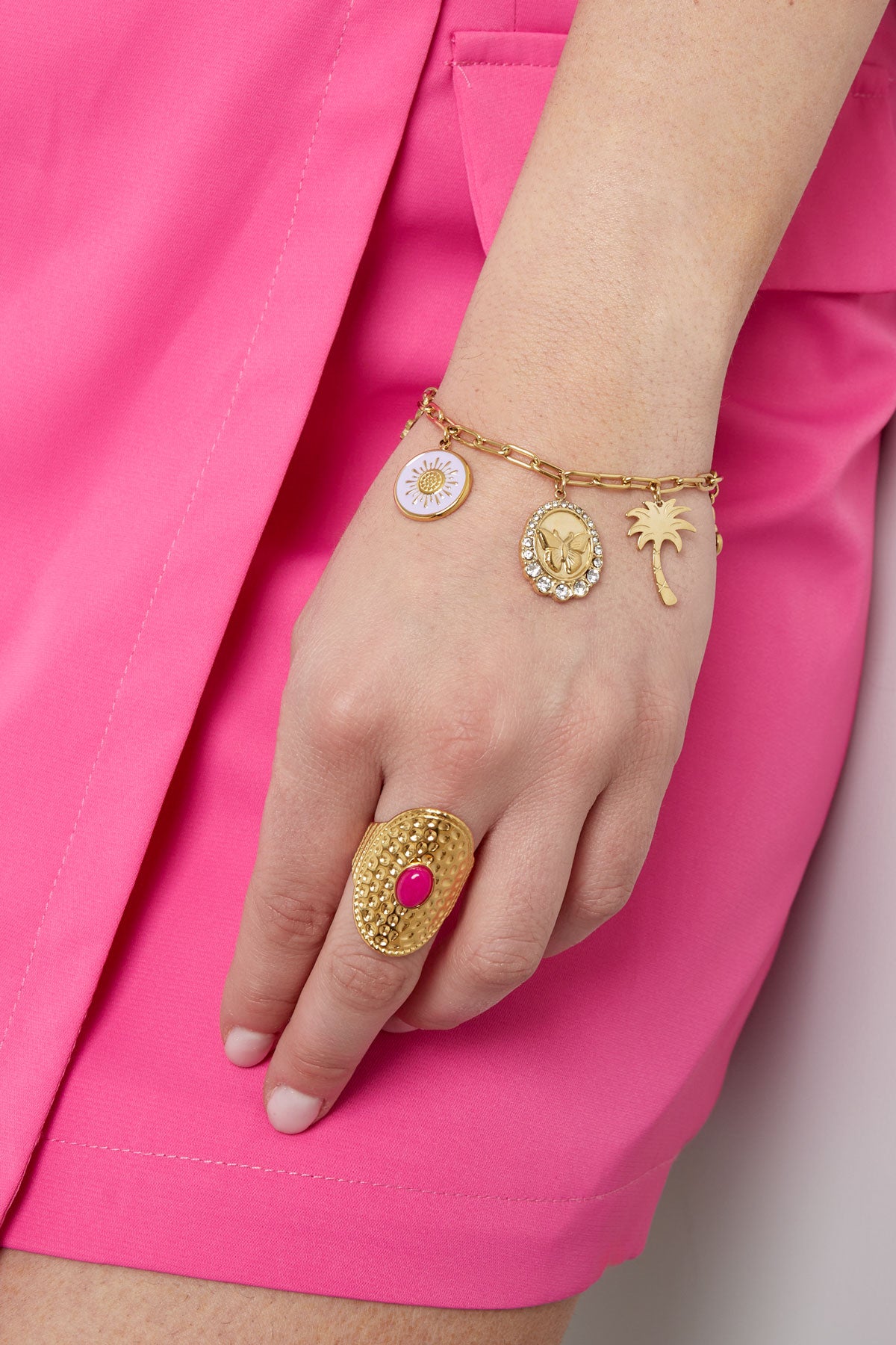 Tropica Charm Bracelet – Gold & Enamel Accents
