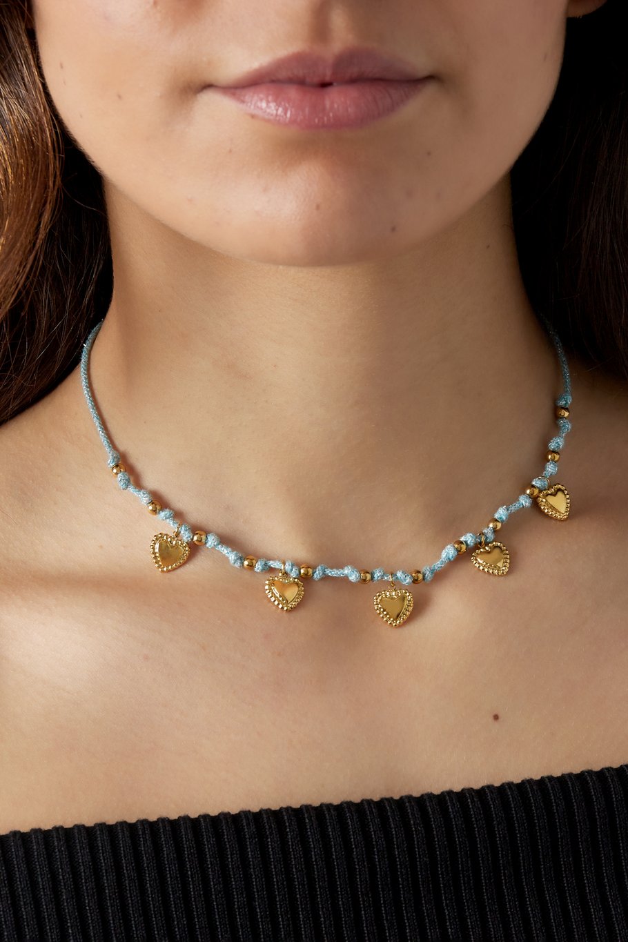 Azure Heart Charm Necklace
