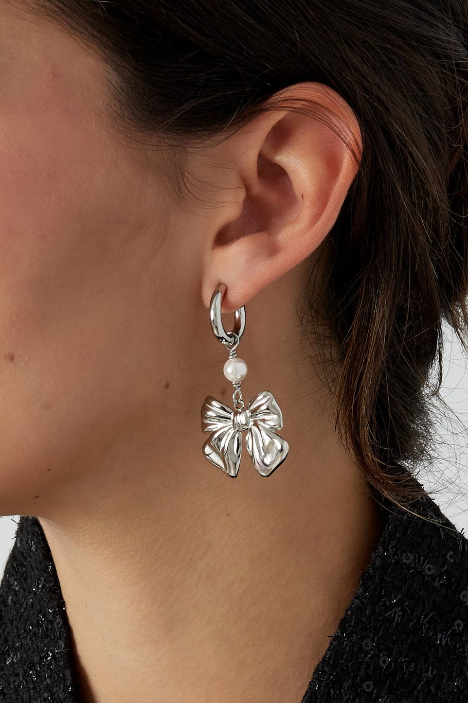 Baby Bow Hoop Earrings