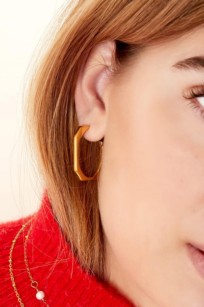 Geo Hoop Earrings
