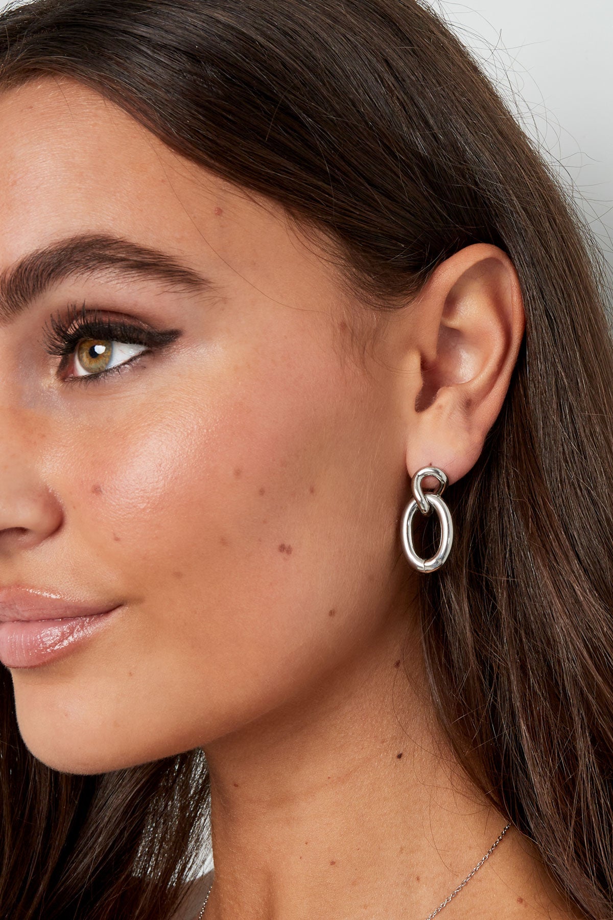 Link Oval Earrings – Silver