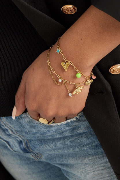 Aurora Charm Bracelet – Gold & Enamel Accents