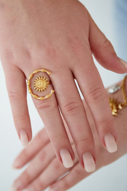 Sun & Moon Adjustable Ring