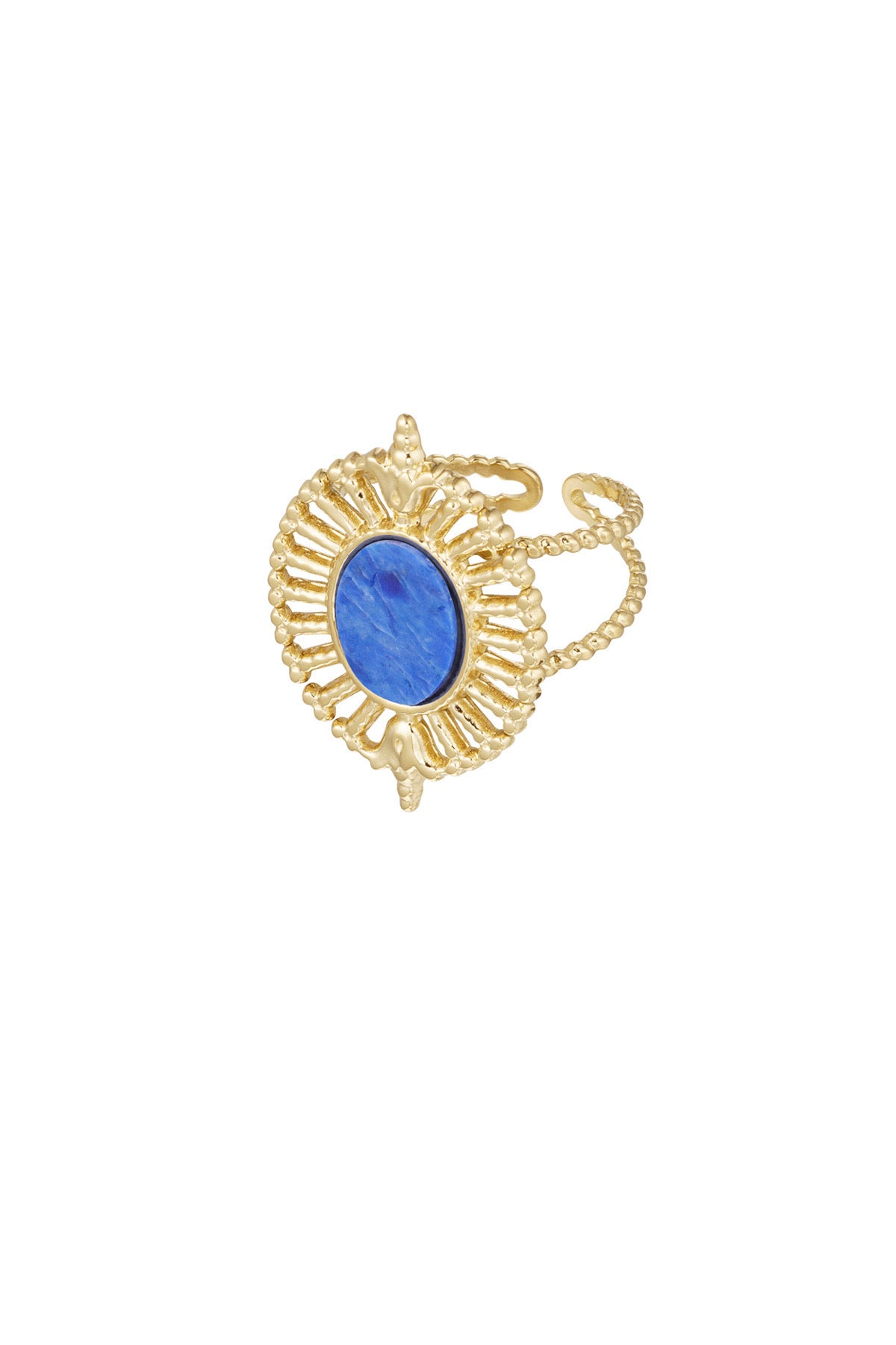 Solara Gemstone Ring – Blue Lapis / Moss Agate