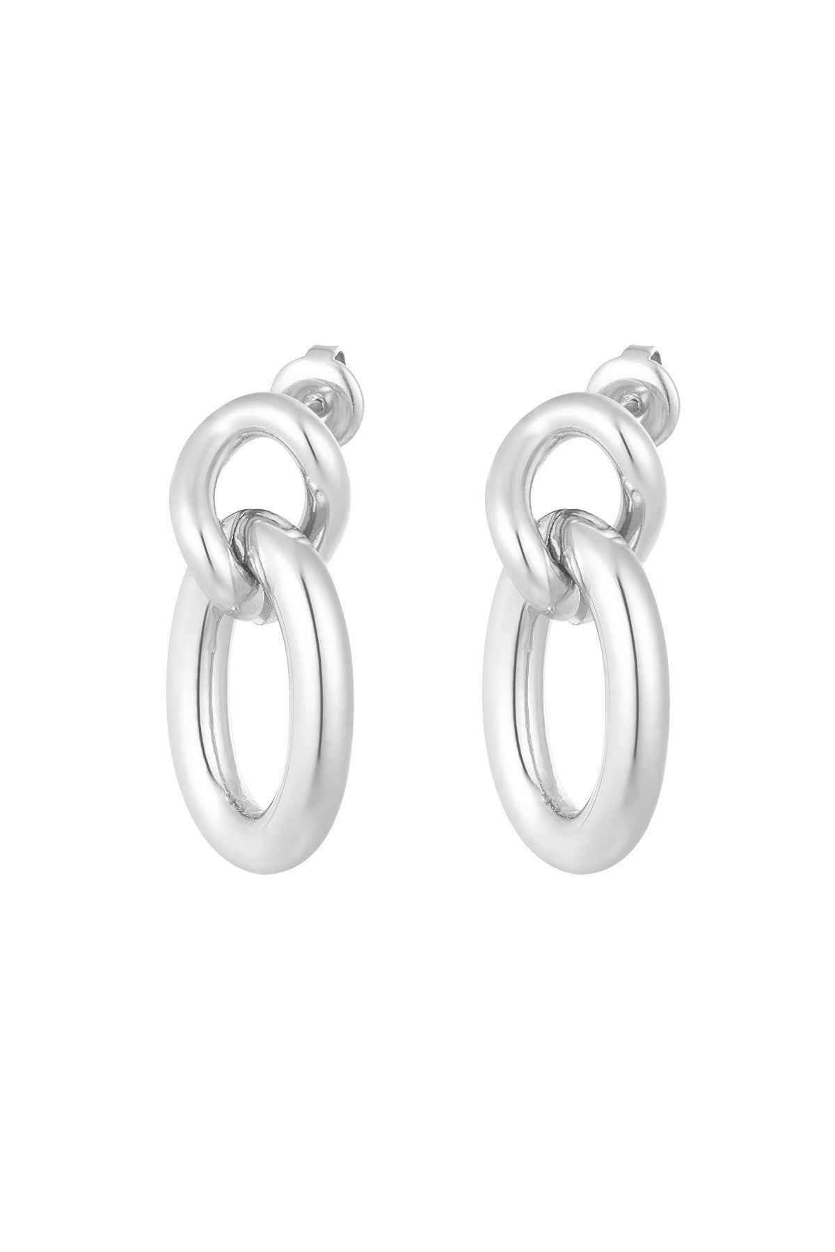 Link Oval Earrings – Silver