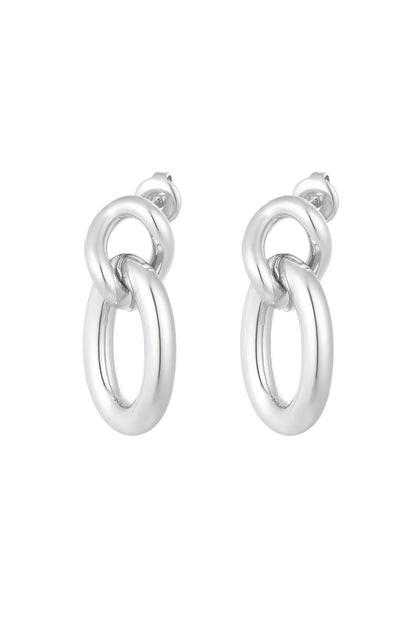 Link Oval Earrings – Silver