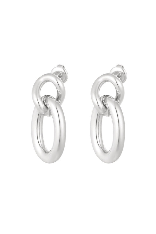 Link Oval Earrings – Silver